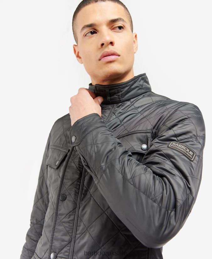 Tourer Ariel Polar Quilted Jacket Barbour Men R08LB686 Clothing Charcoal