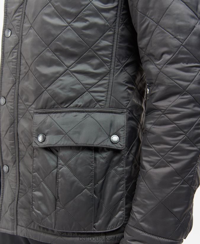 Tourer Ariel Polar Quilted Jacket Barbour Men R08LB686 Clothing Charcoal