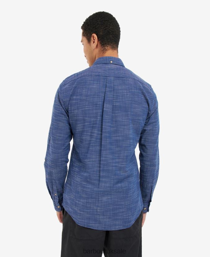 Aldavik Tailored Shirt Barbour Men R08LB6434 Clothing Classic Navy