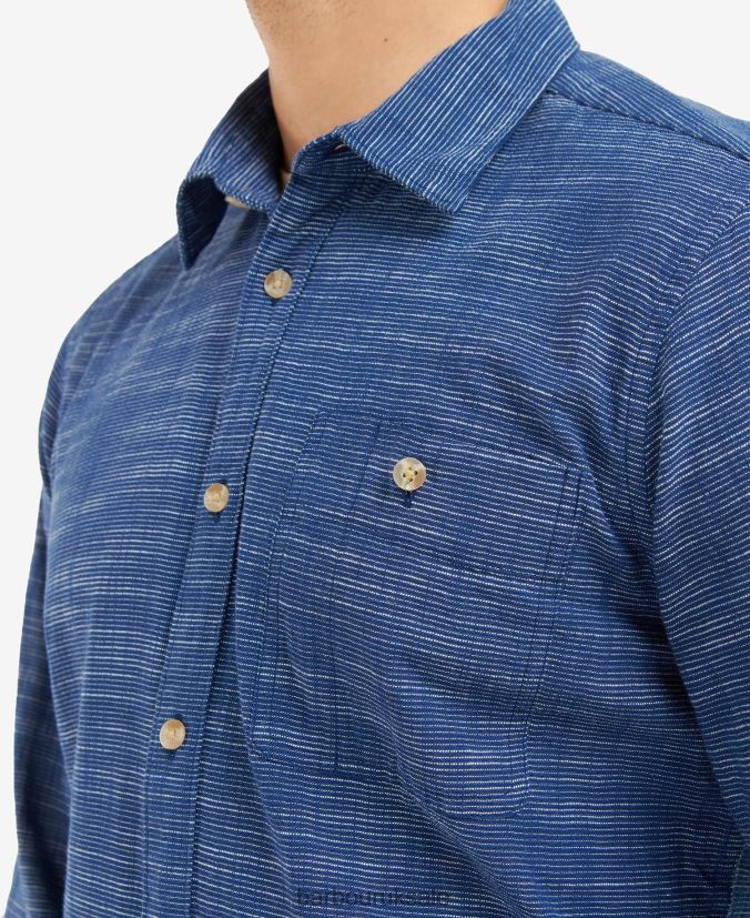 Aldavik Tailored Shirt Barbour Men R08LB6434 Clothing Classic Navy