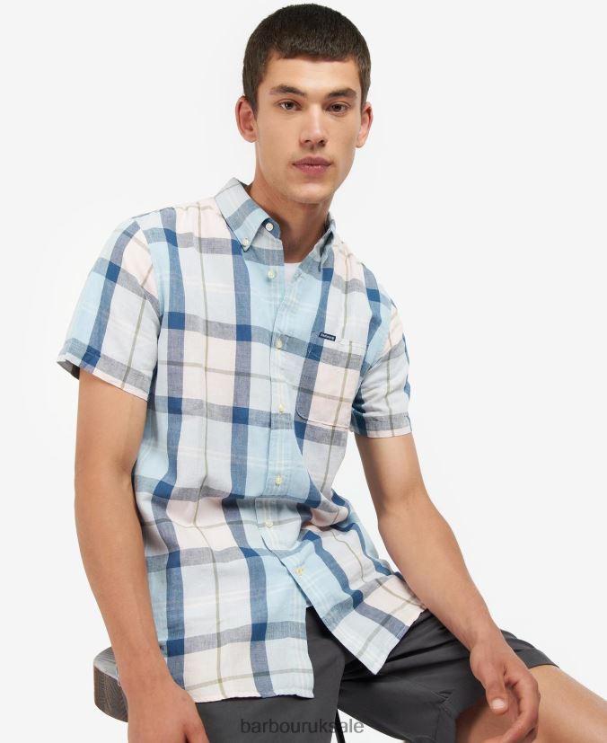 Angus Tailored Shirt Barbour Men R08LB6429 Clothing Pink Salt Tartan