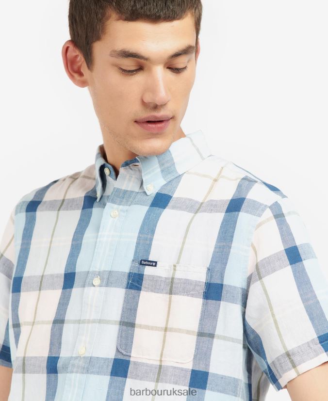 Angus Tailored Shirt Barbour Men R08LB6429 Clothing Pink Salt Tartan
