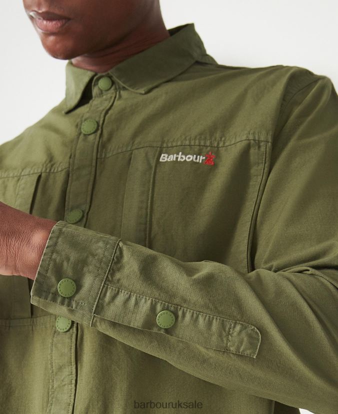 Annan Overshirt Barbour Men R08LB6287 Clothing Burnt Olive
