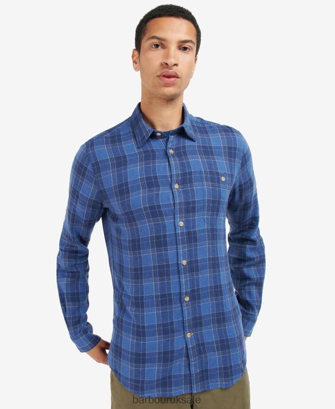Arranmore Tartan Tailored Shirt Barbour Men R08LB6379 Clothing Inky Blue