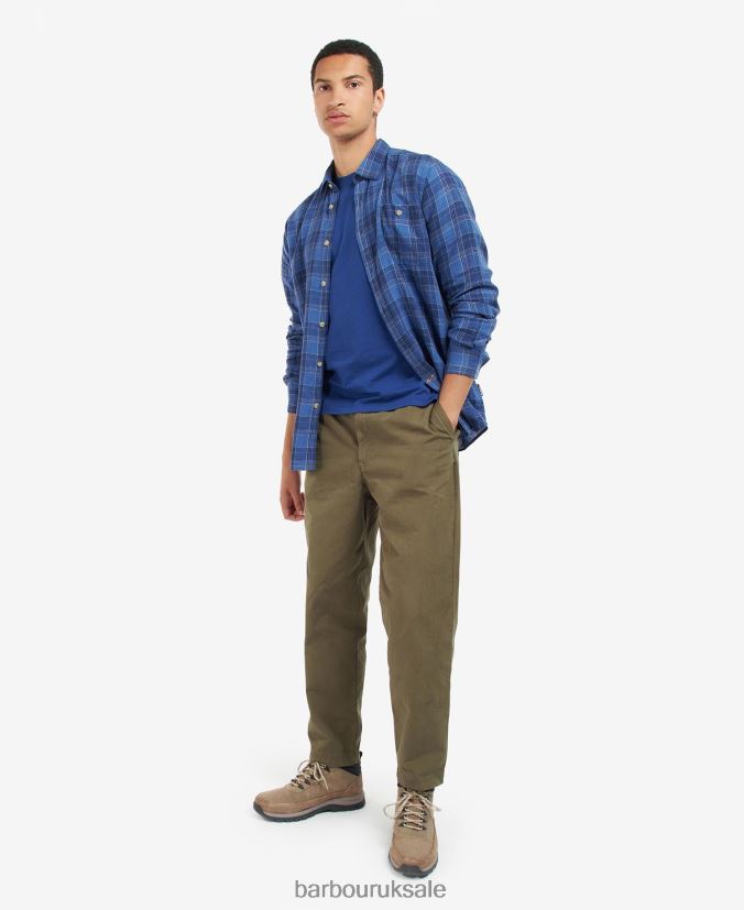 Arranmore Tartan Tailored Shirt Barbour Men R08LB6379 Clothing Inky Blue