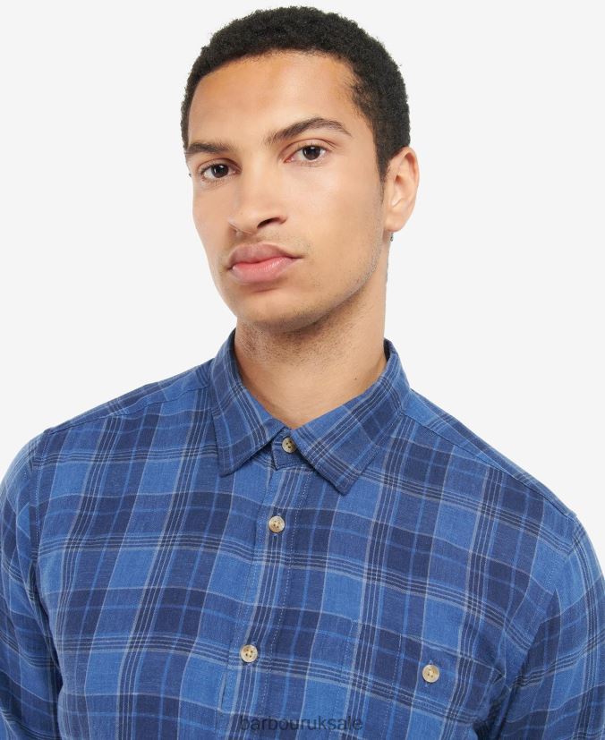 Arranmore Tartan Tailored Shirt Barbour Men R08LB6379 Clothing Inky Blue