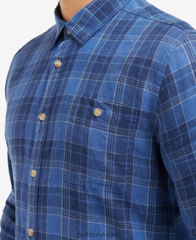 Arranmore Tartan Tailored Shirt Barbour Men R08LB6379 Clothing Inky Blue