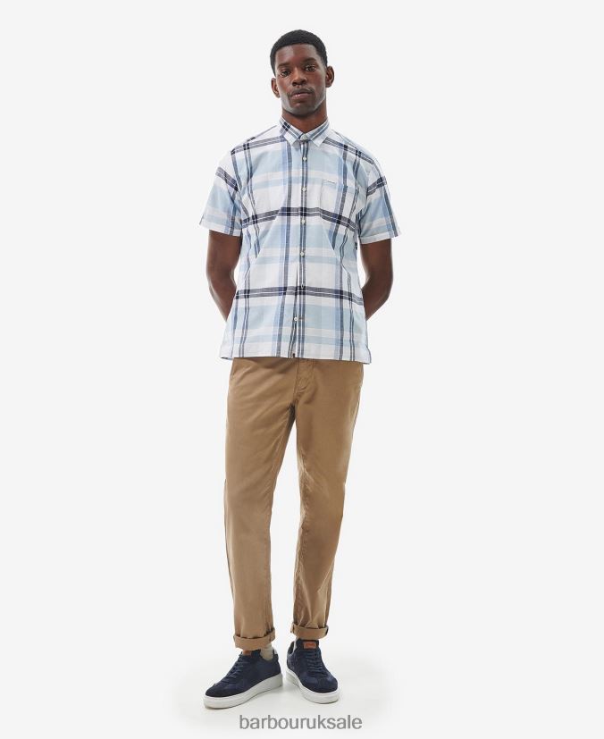 Birdforth Summer Shirt Barbour Men R08LB6385 Clothing Blue Chalk