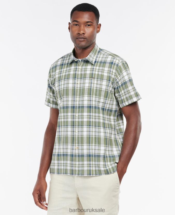 Bodmin Short Sleeve Summer Shirt Barbour Men R08LB6396 Clothing Olive