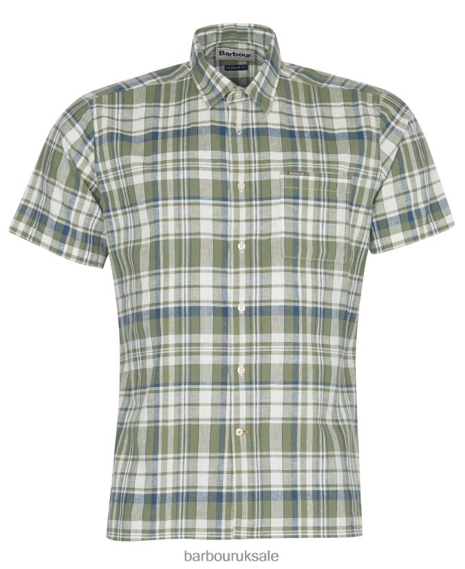 Bodmin Short Sleeve Summer Shirt Barbour Men R08LB6396 Clothing Olive