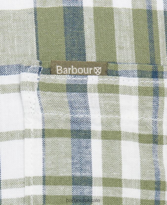Bodmin Short Sleeve Summer Shirt Barbour Men R08LB6396 Clothing Olive