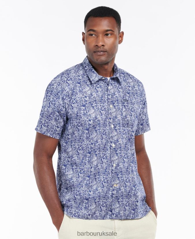 Braithwaite Short Sleeve Summer Shirt Barbour Men R08LB6313 Clothing Dusty Olive