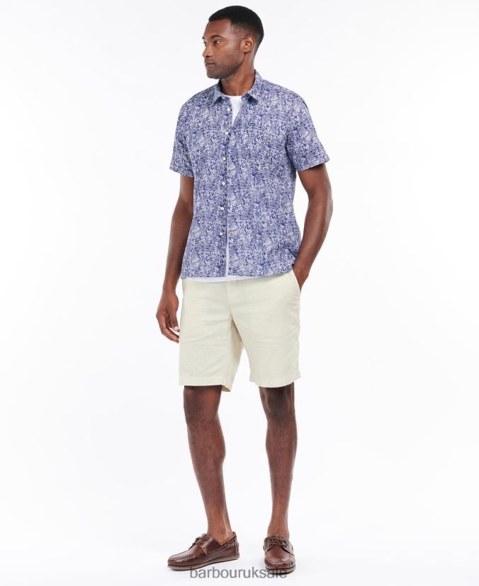 Braithwaite Short Sleeve Summer Shirt Barbour Men R08LB6313 Clothing Dusty Olive