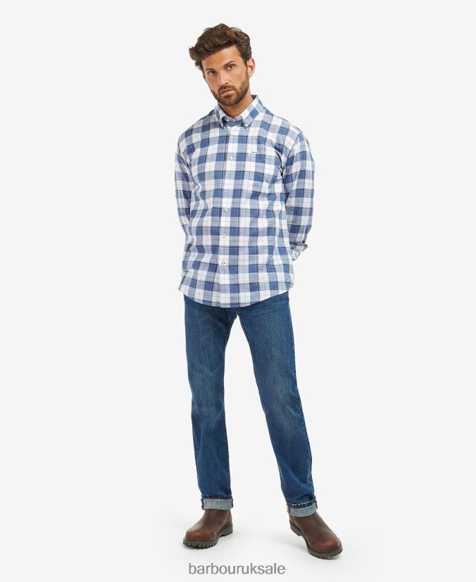 Broxfield Regular Checked Shirt Barbour Men R08LB6370 Clothing Classic Blue