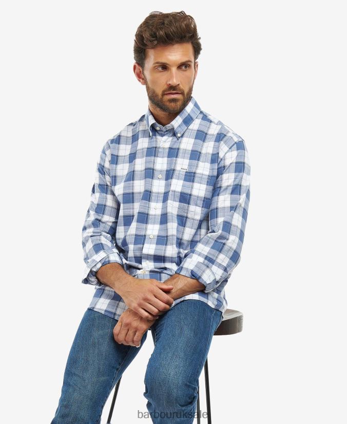 Broxfield Regular Checked Shirt Barbour Men R08LB6370 Clothing Classic Blue