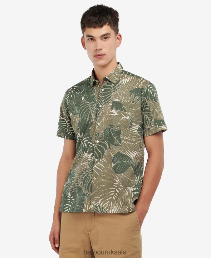 Cornwall Summer Shirt Barbour Men R08LB6348 Clothing Olive