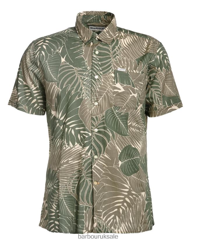 Cornwall Summer Shirt Barbour Men R08LB6348 Clothing Olive