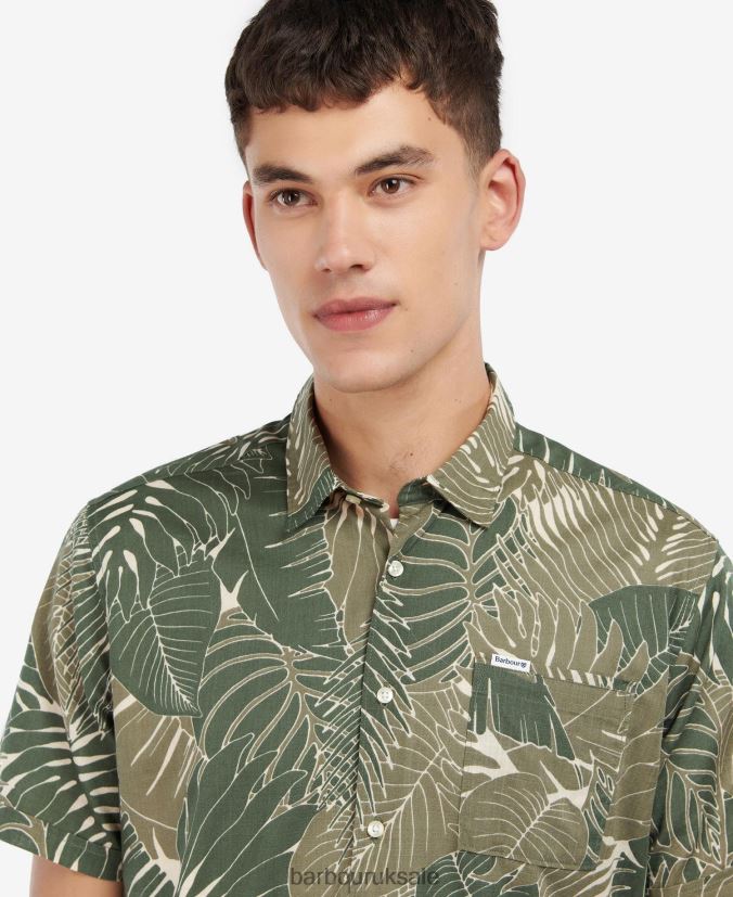 Cornwall Summer Shirt Barbour Men R08LB6348 Clothing Olive