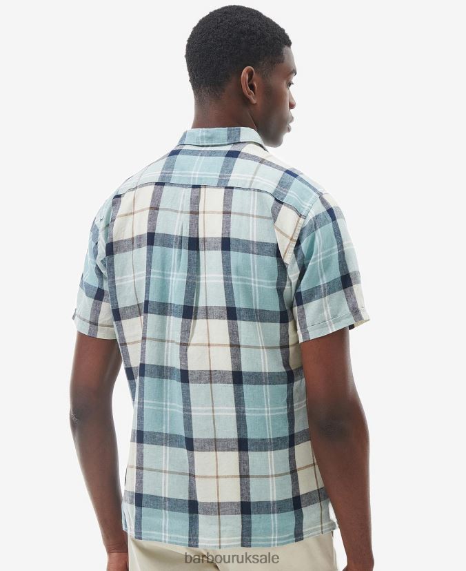 Croft Short Sleeve Summer Shirt Barbour Men R08LB6289 Clothing Blue Chalk Tartan