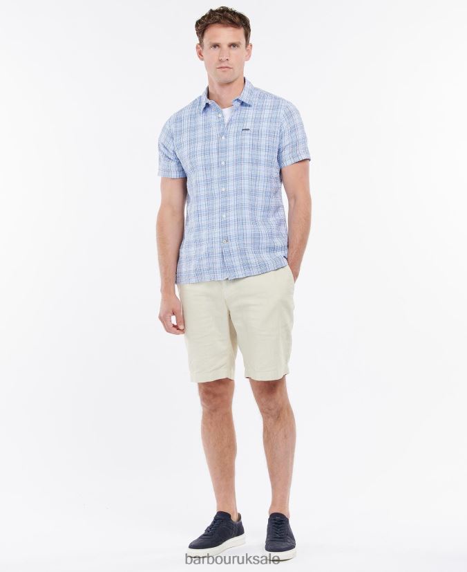 Deanhill Short Sleeve Summer Shirt Barbour Men R08LB6400 Clothing Dusty Mint