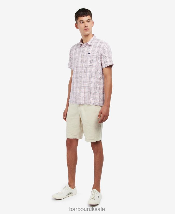 Deanhill Short Sleeve Summer Shirt Barbour Men R08LB6498 Clothing Classic Pink