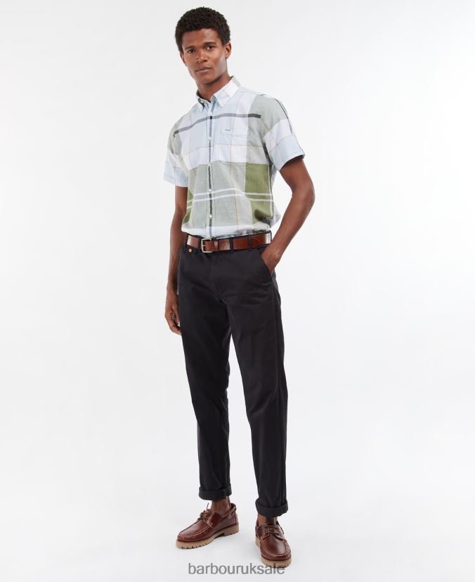 Douglas Short Sleeve Tailored Shirt Barbour Men R08LB6352 Clothing Summer Navy