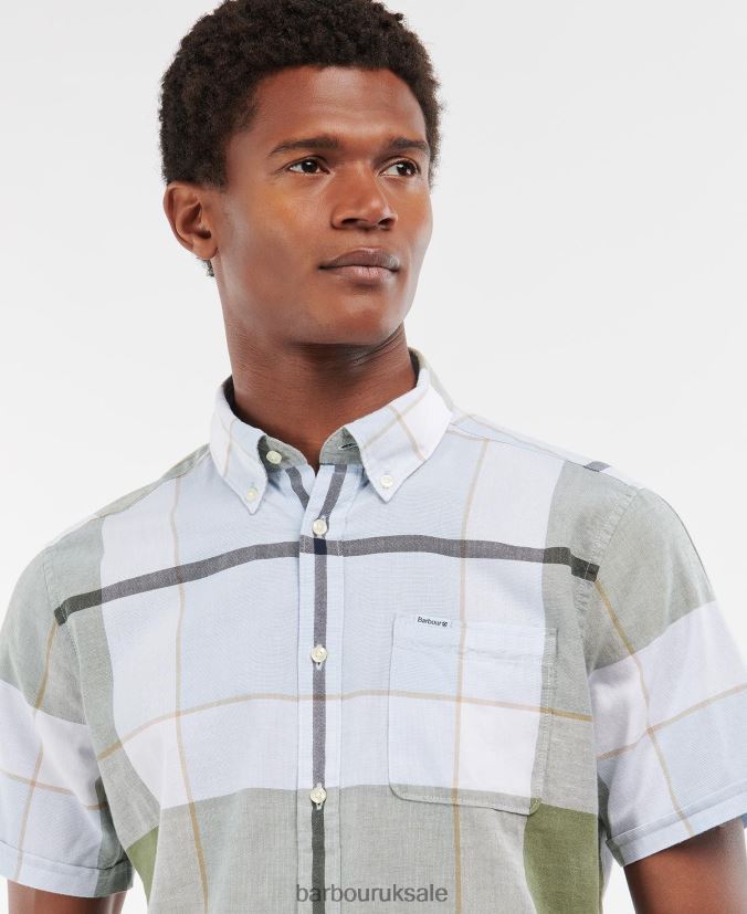 Douglas Short Sleeve Tailored Shirt Barbour Men R08LB6352 Clothing Summer Navy