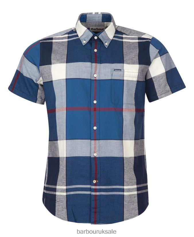 Douglas Short Sleeve Tailored Shirt Barbour Men R08LB6354 Clothing Summer Navy
