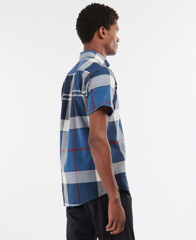 Douglas Short Sleeve Tailored Shirt Barbour Men R08LB6354 Clothing Summer Navy