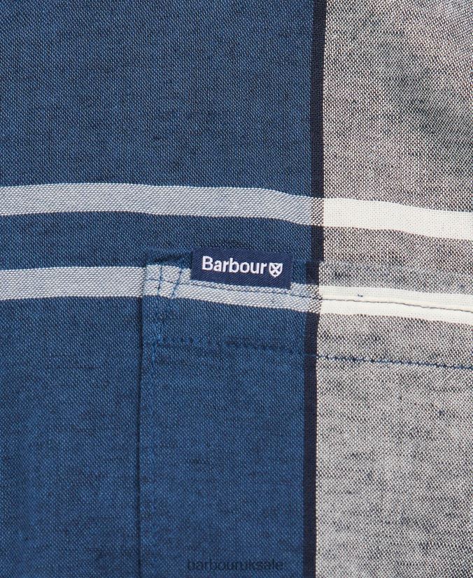 Douglas Short Sleeve Tailored Shirt Barbour Men R08LB6354 Clothing Summer Navy