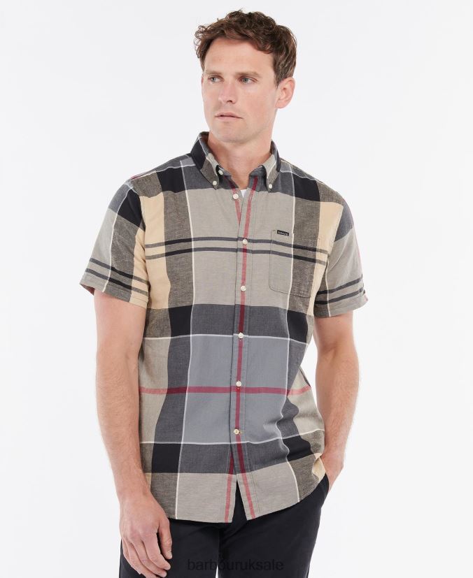 Douglas Short Sleeve Tailored Shirt Barbour Men R08LB6363 Clothing Summer Navy