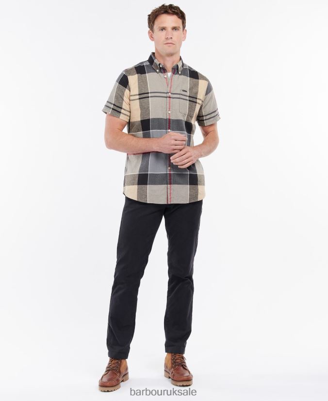 Douglas Short Sleeve Tailored Shirt Barbour Men R08LB6363 Clothing Summer Navy