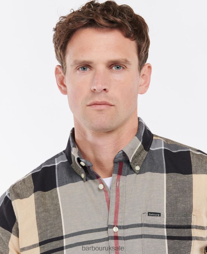 Douglas Short Sleeve Tailored Shirt Barbour Men R08LB6363 Clothing Summer Navy