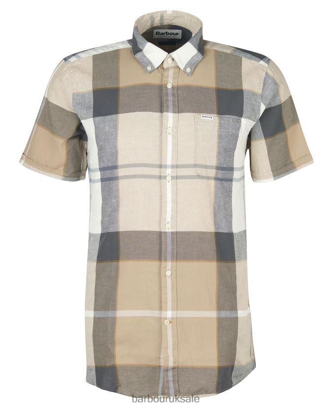 Douglas Short Sleeve Tailored Shirt Barbour Men R08LB6383 Clothing Kielder Blue Tartan