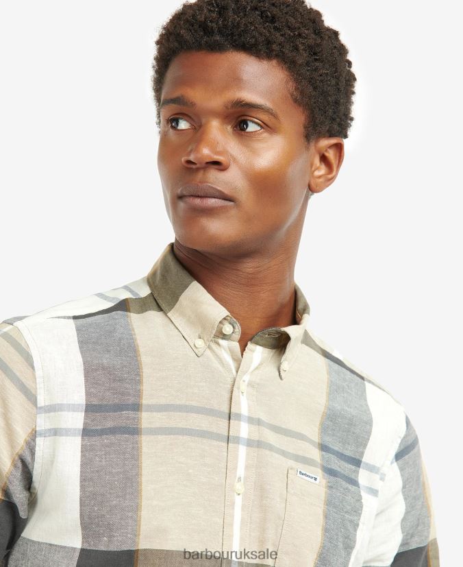 Douglas Short Sleeve Tailored Shirt Barbour Men R08LB6383 Clothing Kielder Blue Tartan