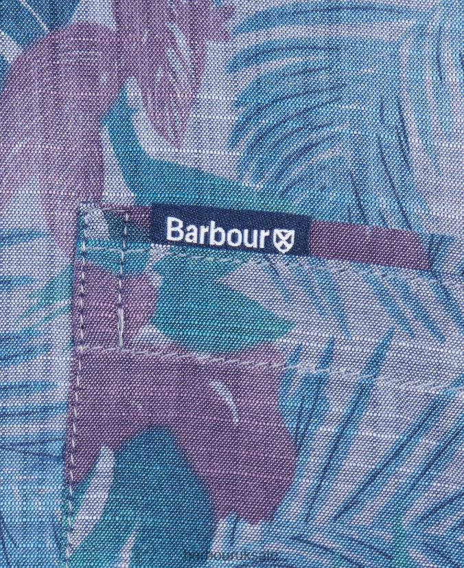 Dunford Short Sleeve Summer Shirt Barbour Men R08LB6330 Clothing Chambray Blue