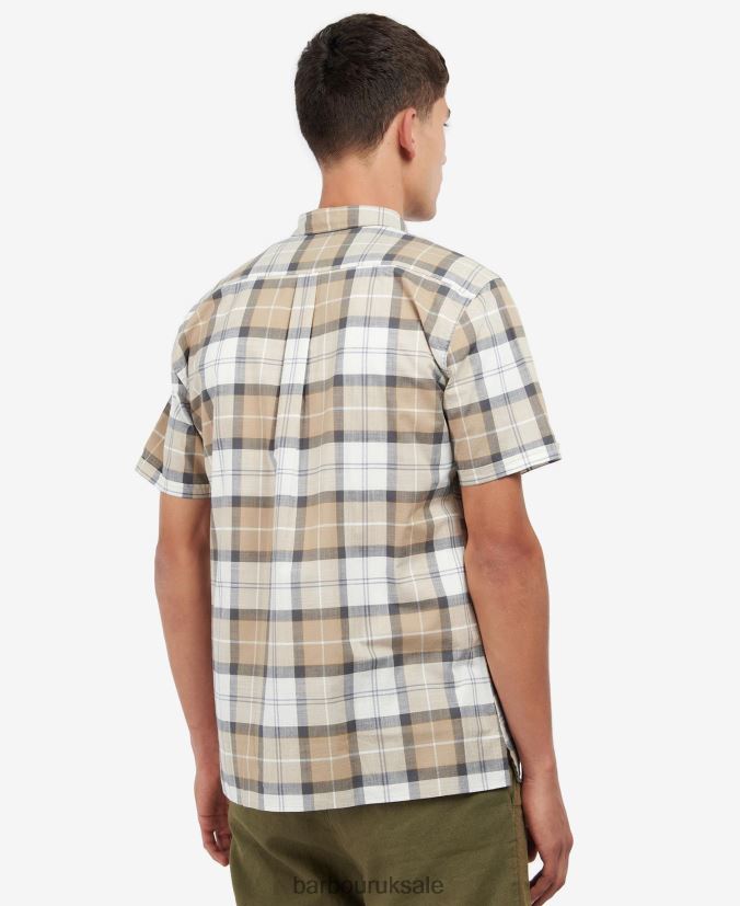 Gordon Short Sleeve Tailored Shirt Barbour Men R08LB6442 Clothing Amble Sand Tartan