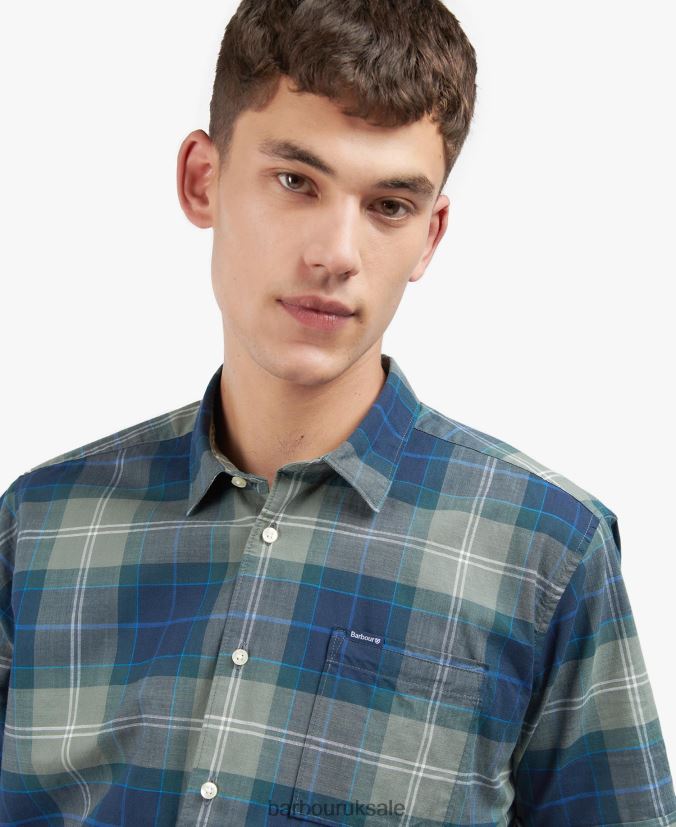 Gordon Short Sleeve Tailored Shirt Barbour Men R08LB6445 Clothing Amble Sand Tartan