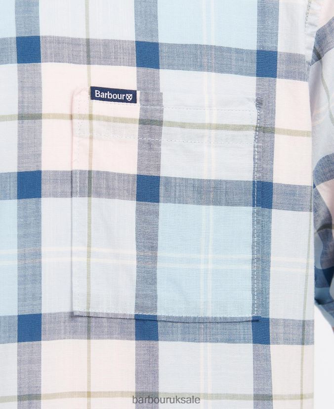 Gordon Short Sleeve Tailored Shirt Barbour Men R08LB6448 Clothing Amble Sand Tartan