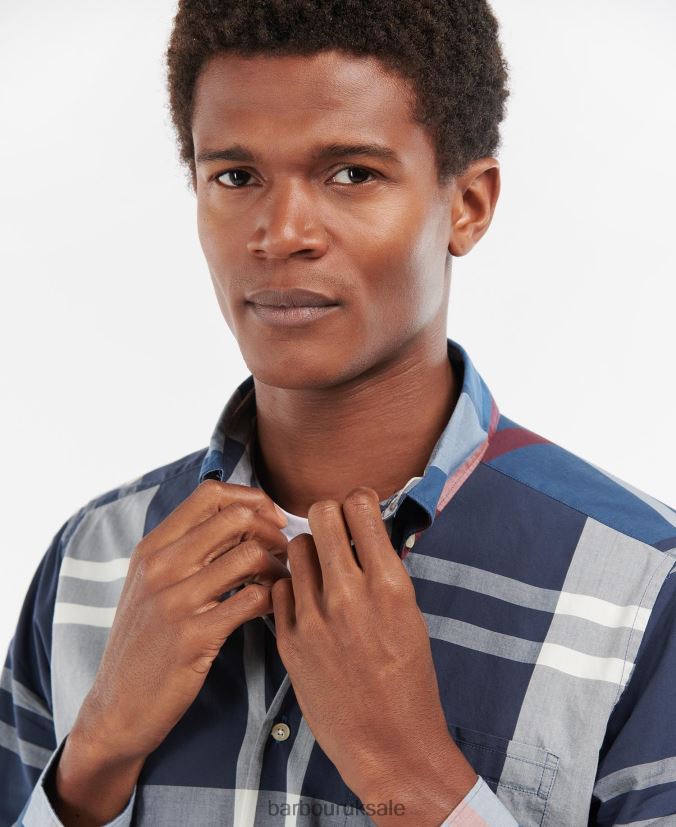 Harris Tailored Shirt Barbour Men R08LB6337 Clothing Summer Navy