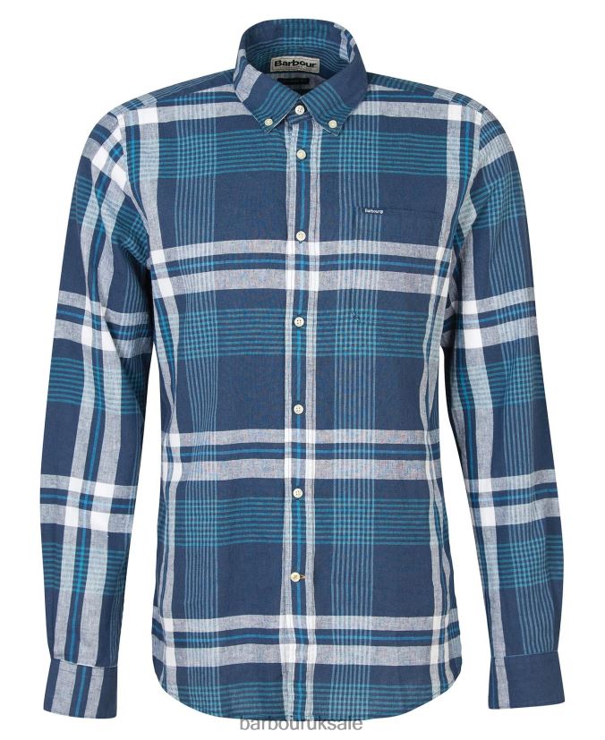 Hudson Tailored Shirt Barbour Men R08LB6491 Clothing Classic Navy