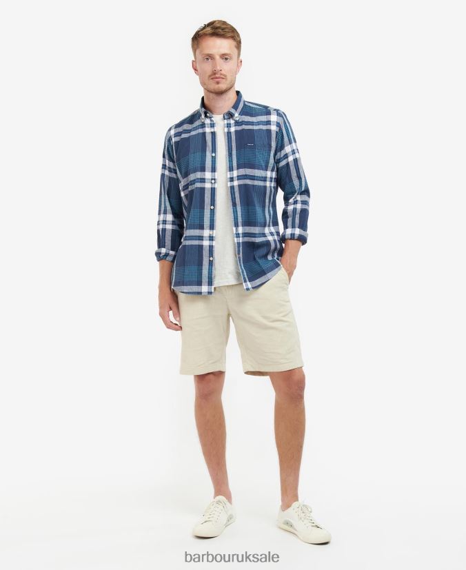 Hudson Tailored Shirt Barbour Men R08LB6491 Clothing Classic Navy