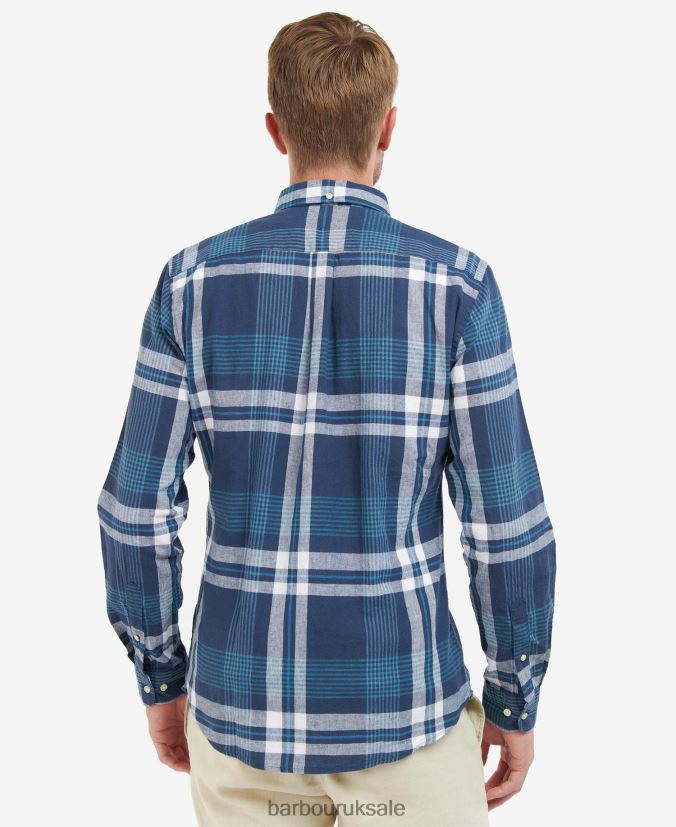 Hudson Tailored Shirt Barbour Men R08LB6491 Clothing Classic Navy