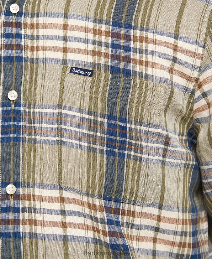 Laneskin Tailored Shirt Barbour Men R08LB6482 Clothing Mid Blue