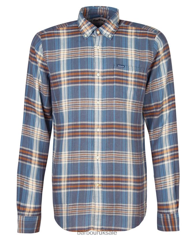 Laneskin Tailored Shirt Barbour Men R08LB6516 Clothing Mid Blue