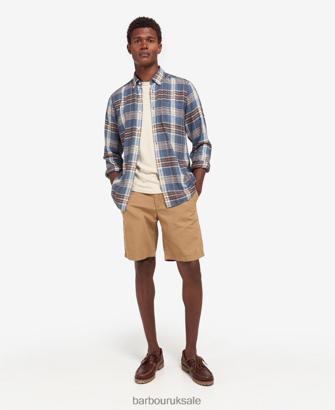 Laneskin Tailored Shirt Barbour Men R08LB6516 Clothing Mid Blue