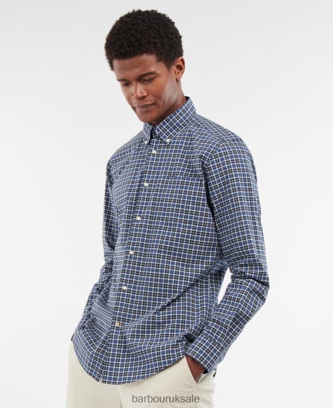 Lomond Tailored Shirt Barbour Men R08LB6329 Clothing Midnight Tartan