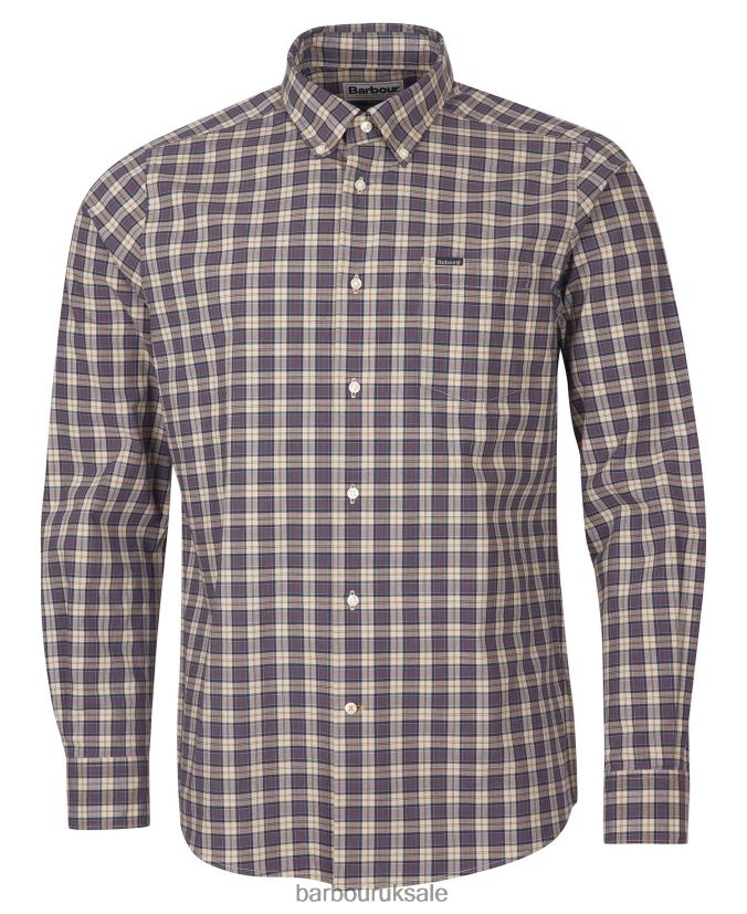 Lomond Tailored Shirt Barbour Men R08LB6369 Clothing Washed Olive