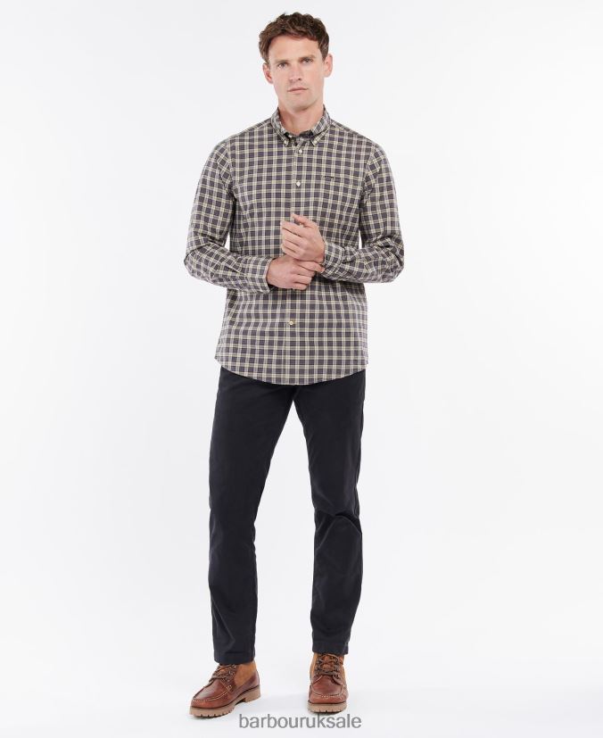 Lomond Tailored Shirt Barbour Men R08LB6369 Clothing Washed Olive
