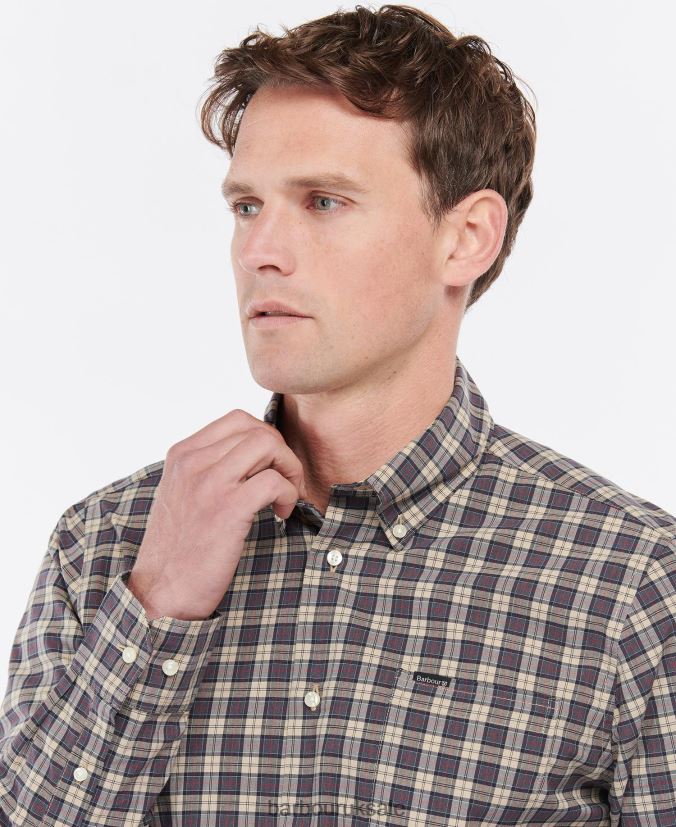 Lomond Tailored Shirt Barbour Men R08LB6369 Clothing Washed Olive